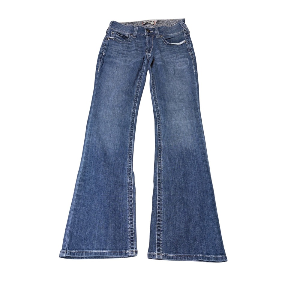 Ariat REAL Denim Eleanor Flare Jeans Blue Medium Wash Womens 28R L31 10026023